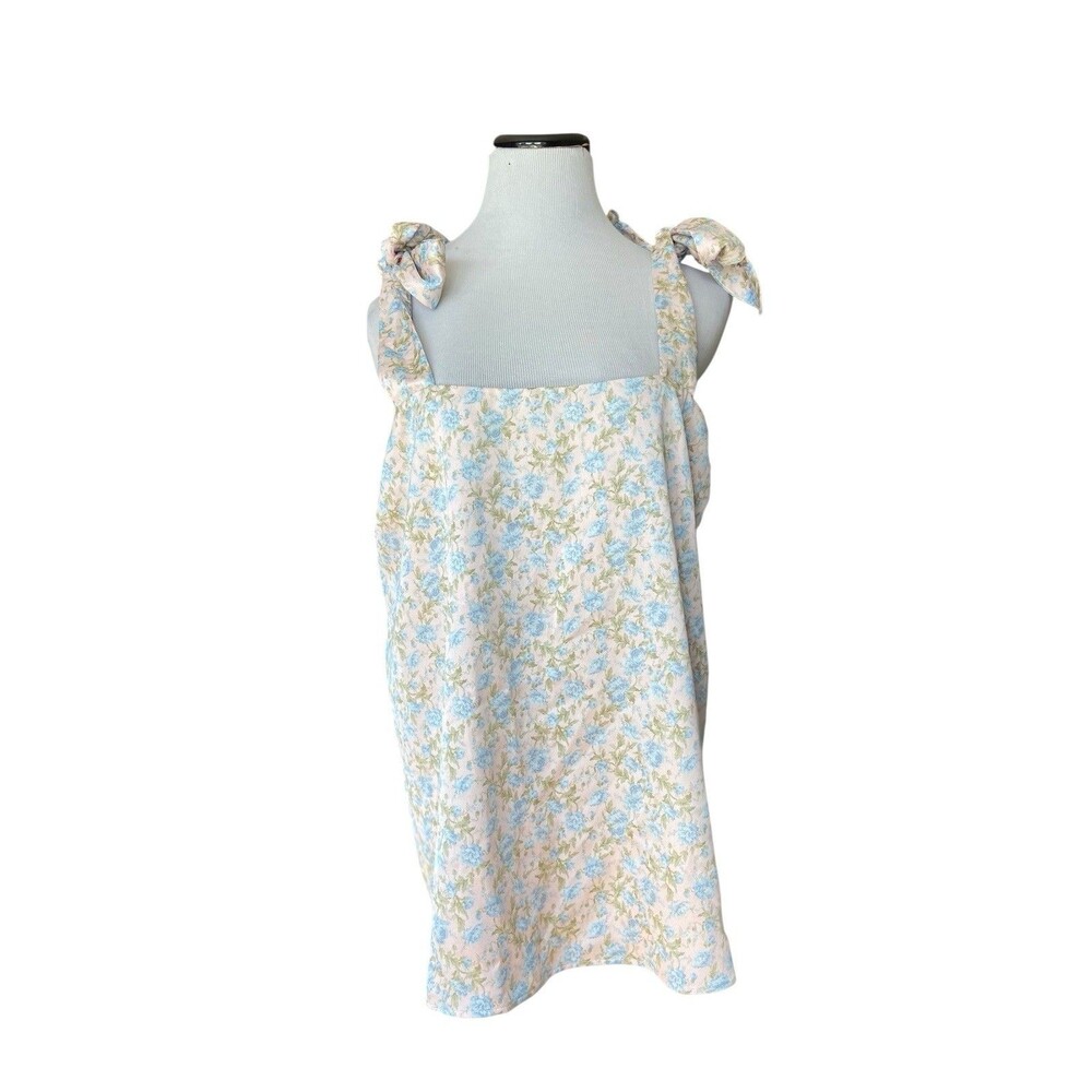 Show Me Your Mumu Makeup Tank‎ Size XXL Blue Floral Satin Coquette Cottagecore